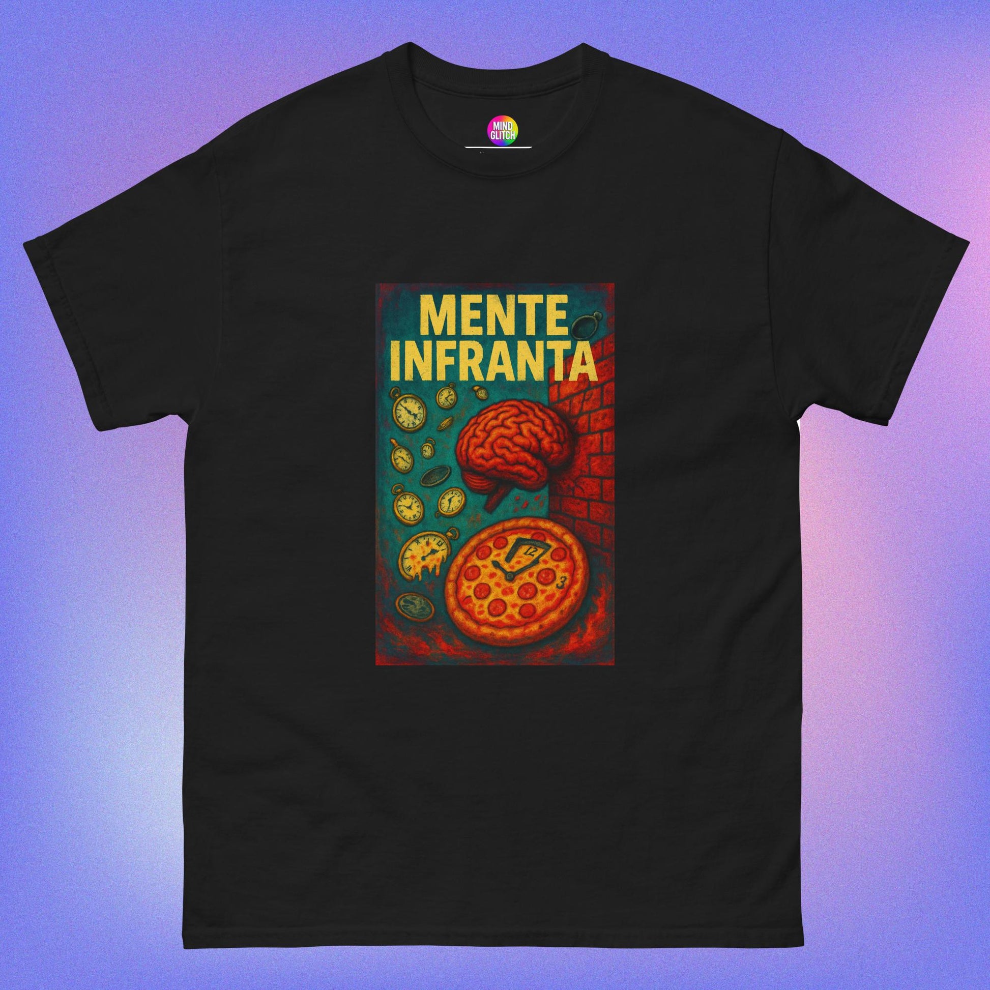 Absurd AI t-shirt with surreal brain and egg artwork – fashion by MindGlitch